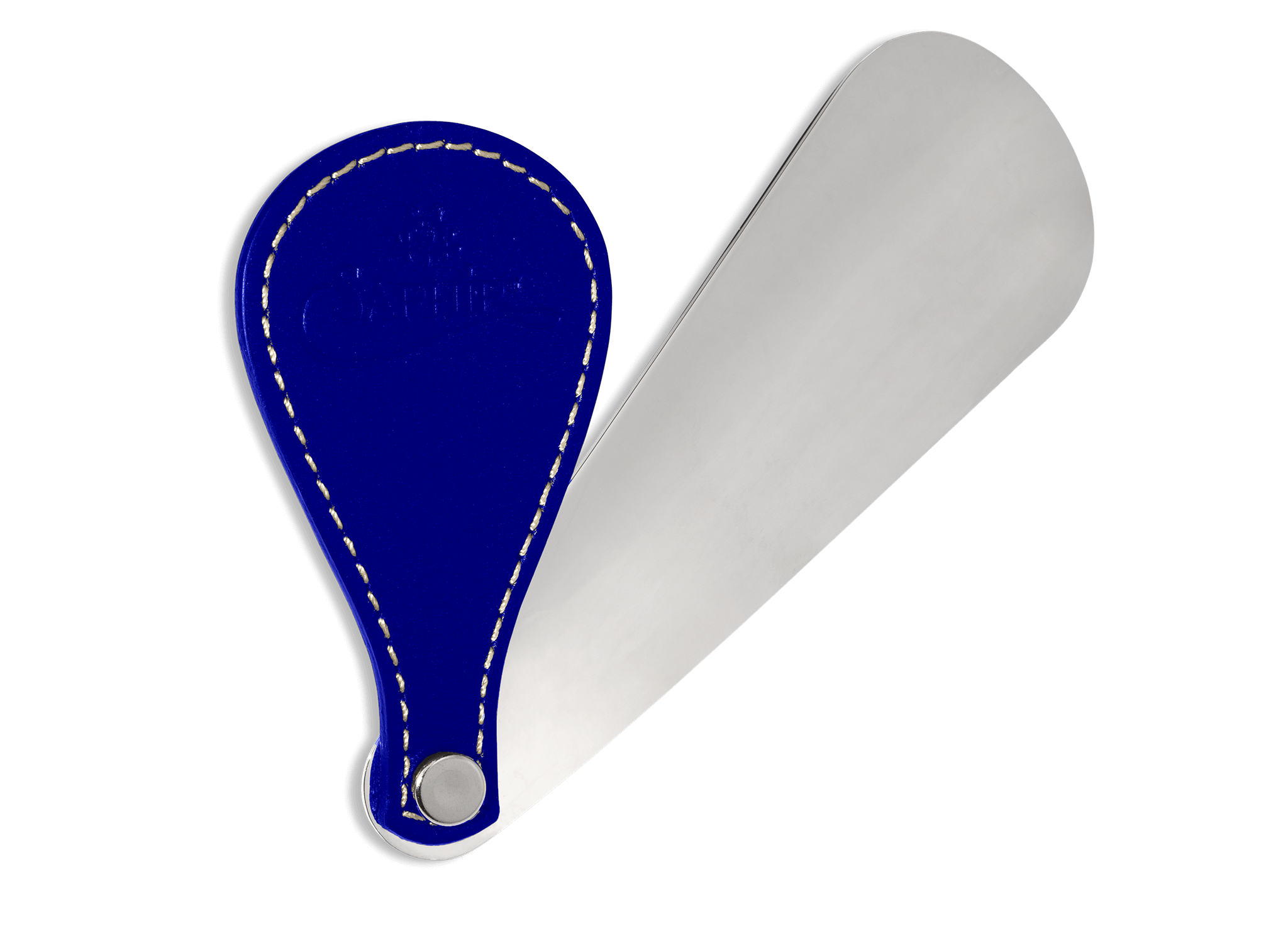 Travel Shoe Horn - Navy - Saphir Médaille d'Or #colour_navy-leather