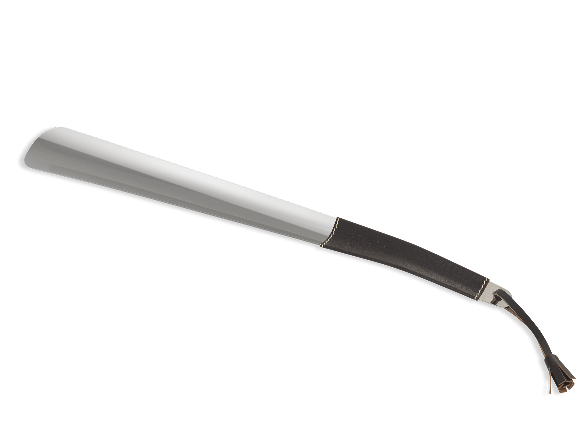 Silver Shoe Horn - Black - Saphir Médaille d'Or #colour_brown-leather