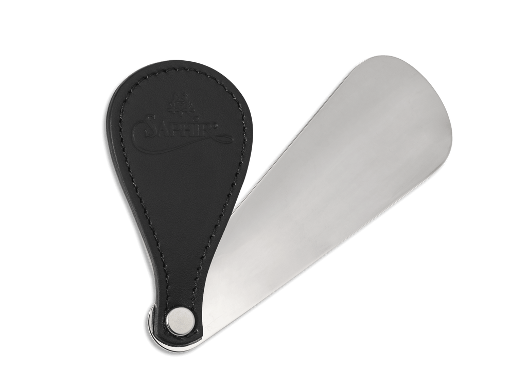 Travel Shoe Horn - Black - Saphir Médaille d'Or #colour_black-leather